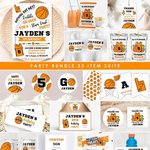 Basketball Bundle, Personalized, Basketball Decoration, Basketball Wrappers, Basketball Party, Slam Dunk, Party Hoop, Game On, BSK