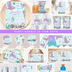 Meerjungfrau-Bundle, Sofort-Download, Meerjungfrau-Dekoration, Meerjungfrau-Wrapper, Meerjungfrau-Party, Meerjungfrau-Bash, unter dem Meer, niedlich, Meerestiere, MR1