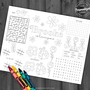 Attività dei fiori della margherita e pagine da colorare, personalizzato, decorazione della margherita, compleanno della margherita, fiore di campo floreale, pagine da colorare della margherita Gioco della margherita