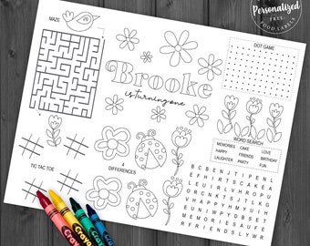 Daisy Flower Activity And Coloring Pages, Personalized, Daisy Decoration, Daisy Birthday, Wildflower Floral, Daisy Coloring Pages Daisy Game