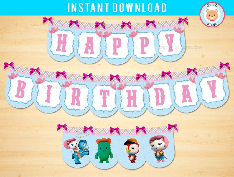 Happy Birthday Banner Sheriff Callie Instant Download Etsy