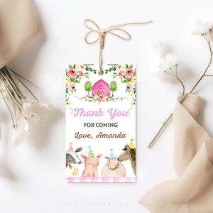 Farm Girl Favor Tag, Personalized, Farm Favor, Farm Thank You Tag, Farm Decoration, Farm Wrappers, Farm Party, Farm Gift Tag, Animals