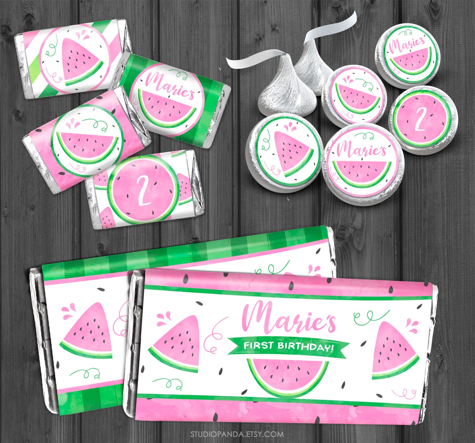 Watermelon Candy Wrappers Personalized Watermelon Chip Bag - Etsy México