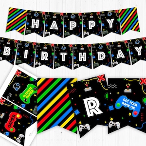 Video Game Banner, Instant Download, Gamer Banner, Video Game Poster, Video Game Sign Video Game Party Gaming Arcade Level Up Game Truck VG1