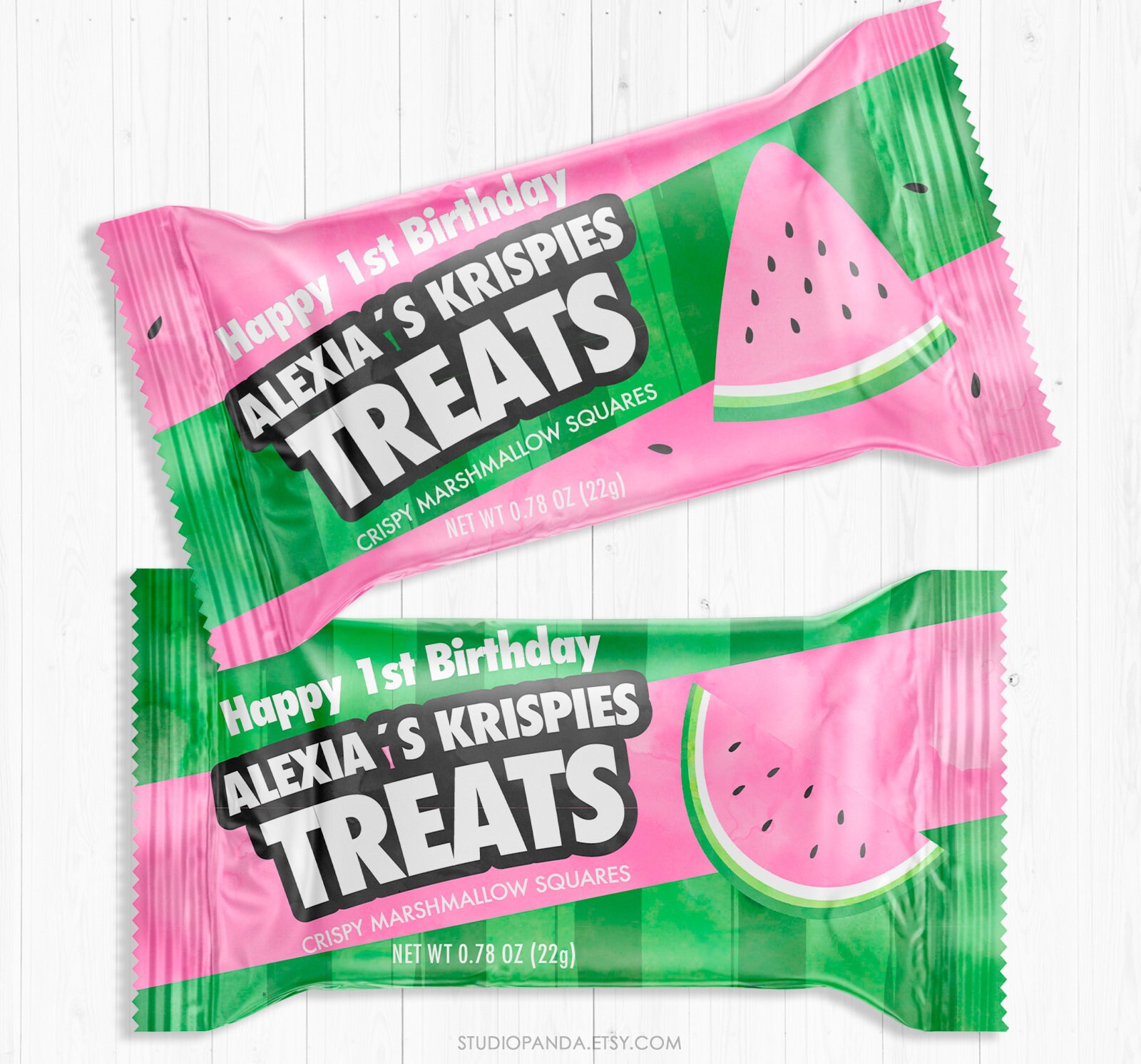 Watermelon Candy Wrappers Personalized Watermelon Chip Bag Etsy