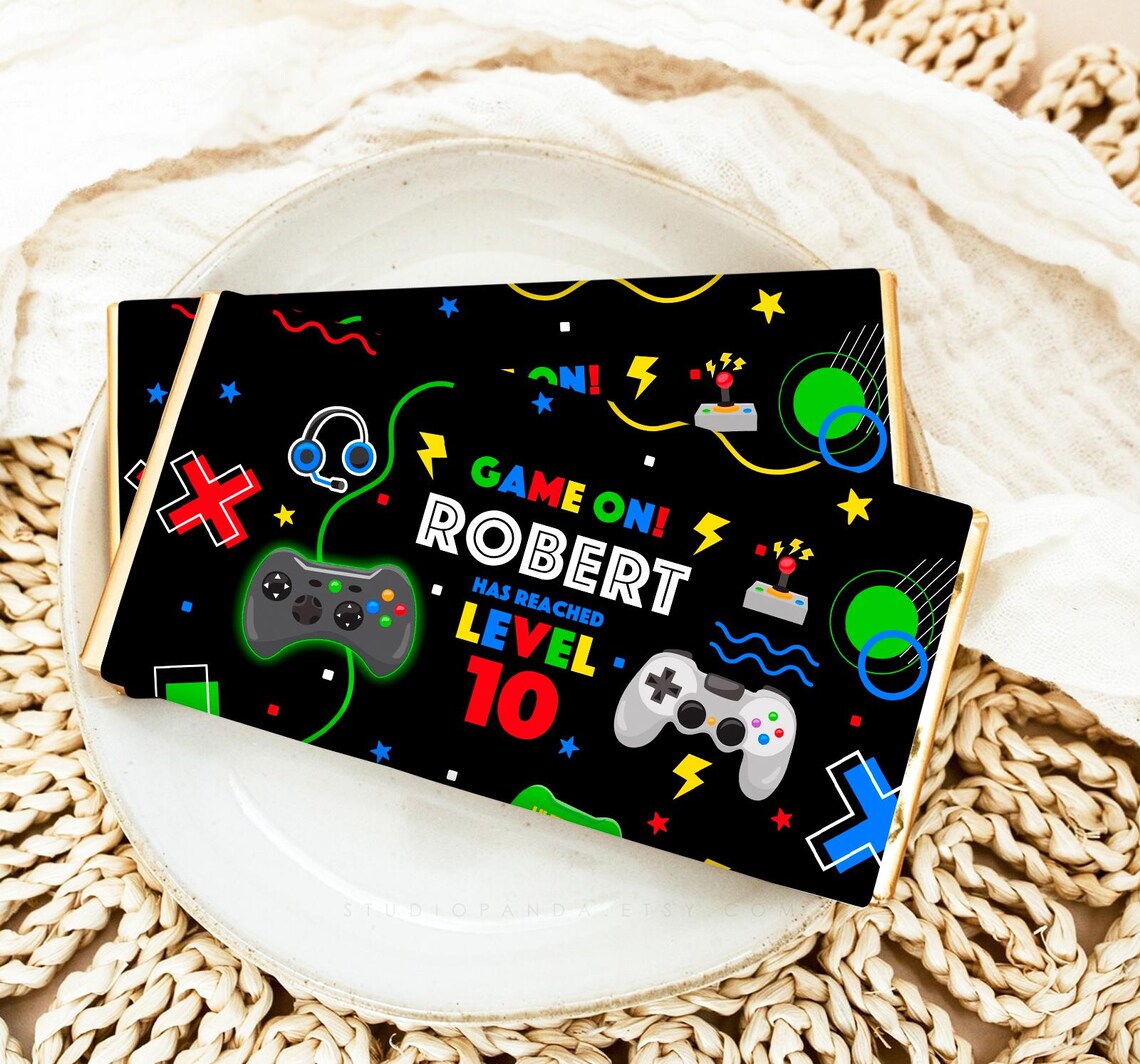 Video Game Bar Wrapper, Personalized, Gamer Bar Wrapper, Video Game ...