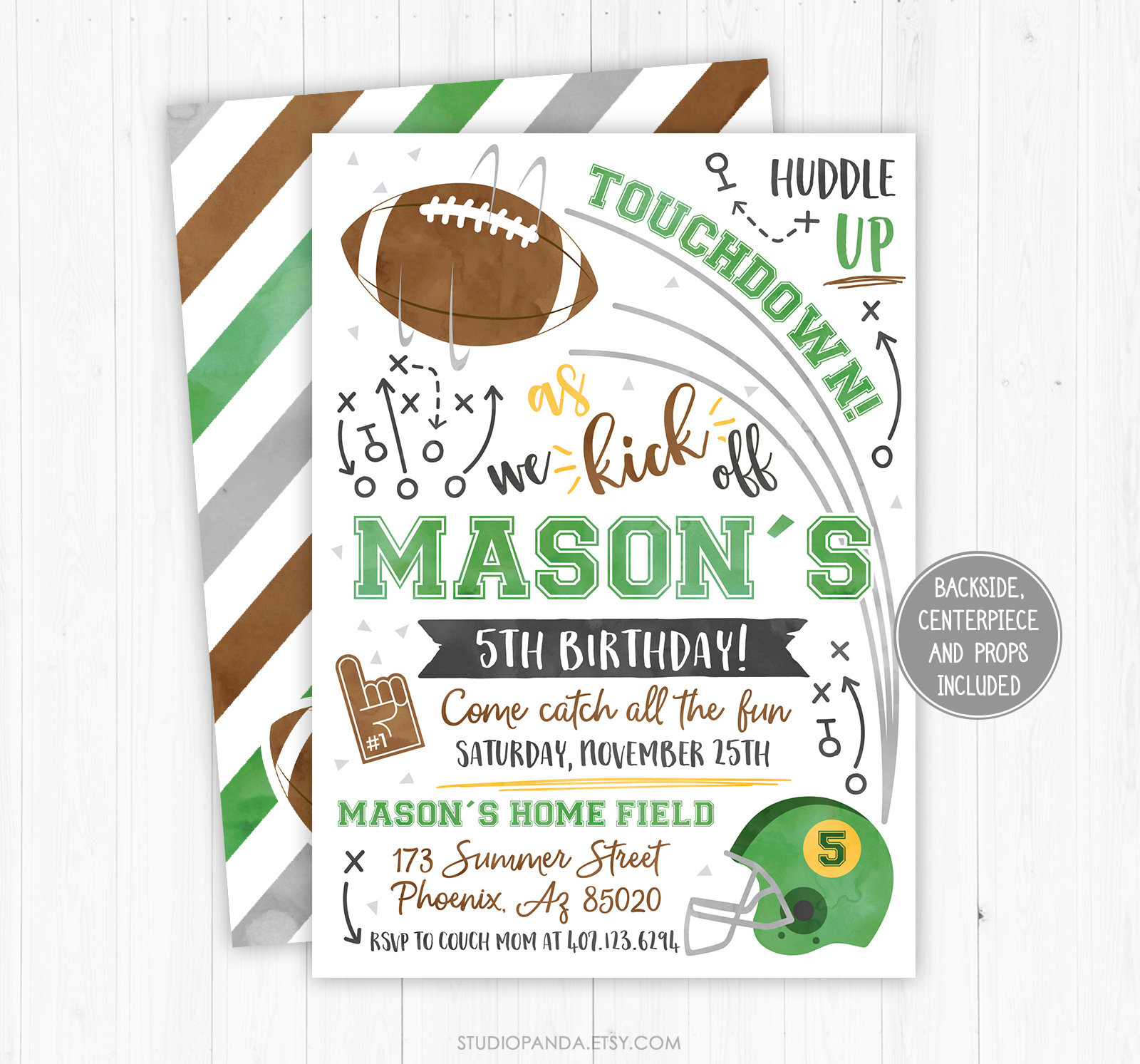 Football Invitation 1 Personalized Football Party Theme Etsy