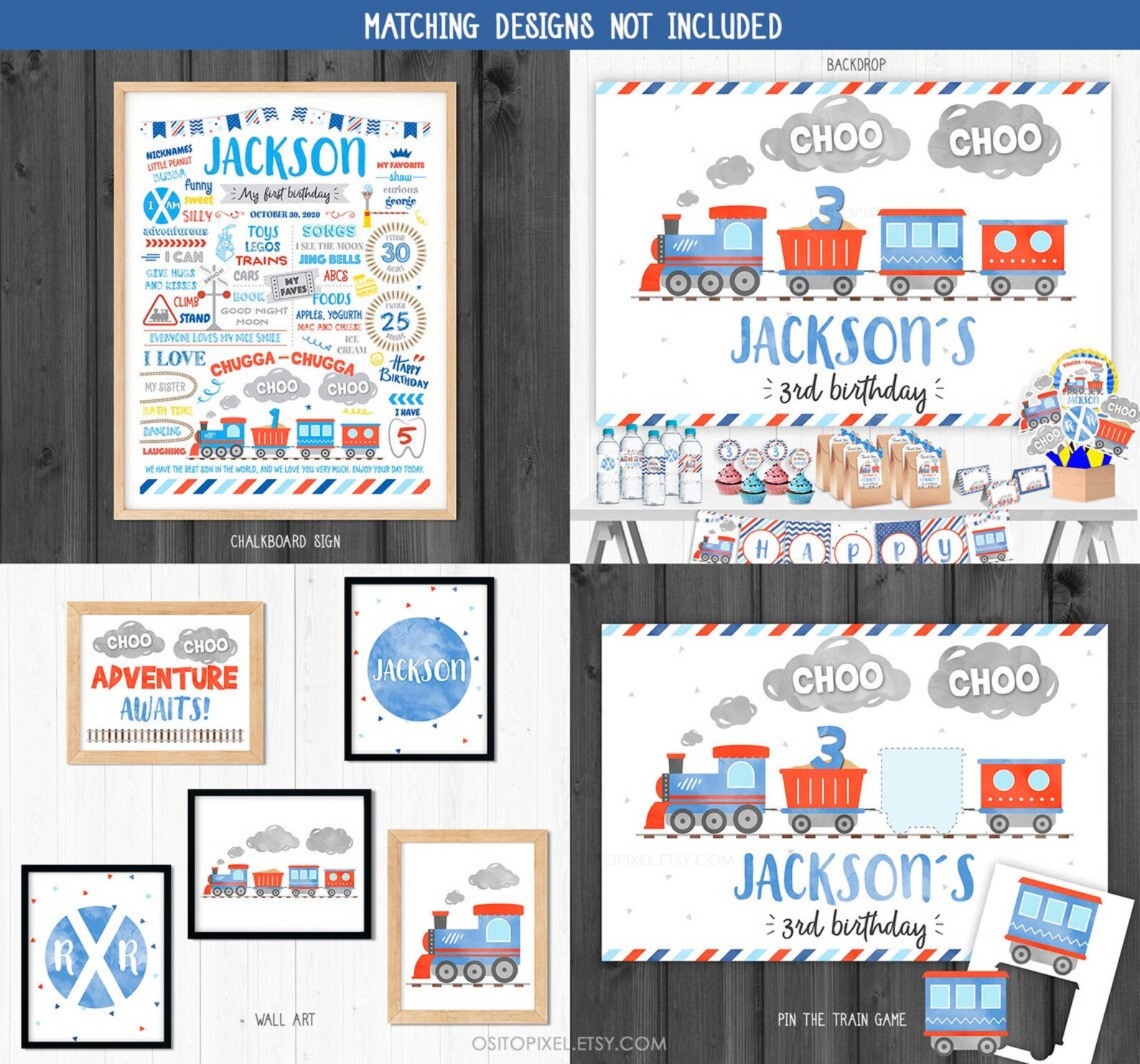 Train Wrapper Pattern Train Chip Bag, Personalized, Train Birthday, Train Decoration, Train ...