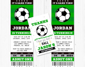 Soccer Invitation + Favor Tags, Personalized, Soccer Party, Sports, Soccer Decoration, Soccer Birthday, Sports Invitation, Football, SC1