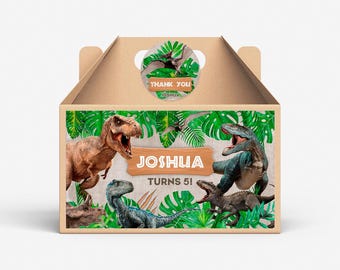 Dinosaur Gable Box Label, Personalized, Dinosaur Decoration, Dinosaur Birthday, Dinosaur Favor, Dinosaur Tags, T-Rex, Three-Rex, DN2