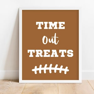 Football Time Out Treats Sign, Téléchargement instantané, Football Party, Décoration de football, Panneau de football, Affiche de football, Panneau de rugby, FT1
