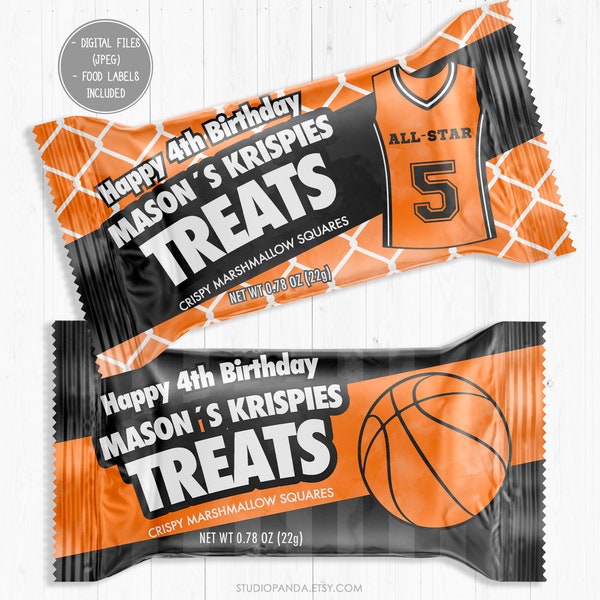 Basketball Rice Krispie Treat, Personalized, Sport Treat, Basketball Treat, Basketball Favor, Baloncesto Slam Dunk Party Hoop Court Game On