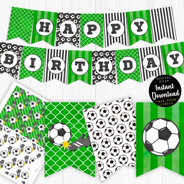 Soccer Banner, Instant Download, Soccer Decoration, Soccer Deco, Soccer Birthday, Soccer Party, Football Banner, Sports Banner Soccer Poster