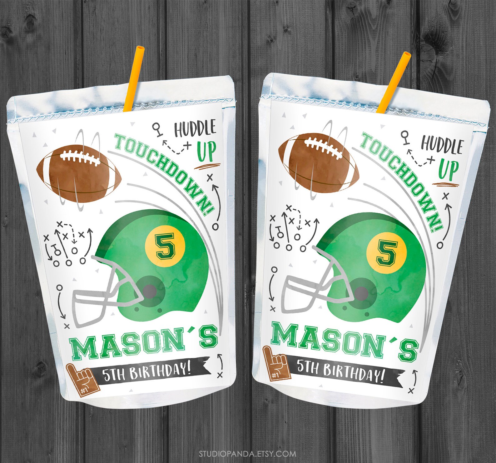 Football Candy Package Personalized Football Party Bundle Etsy