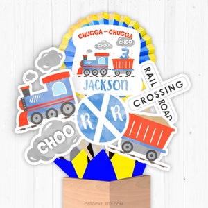 Train Invitation 3, Personalized, Train Birthday Invitation, Train Invites, Printable Template, Steam Engine Choo Choo Chugga StudioPanda image 3