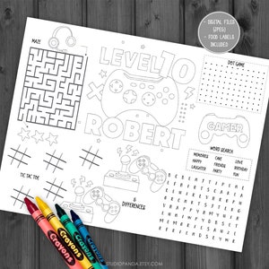 Video Game Activity And Coloring Pages, Personalized, Video Game Party Bundle, Gamer Decoration, Gamer Bundle, Activity, Game Truck Arcade