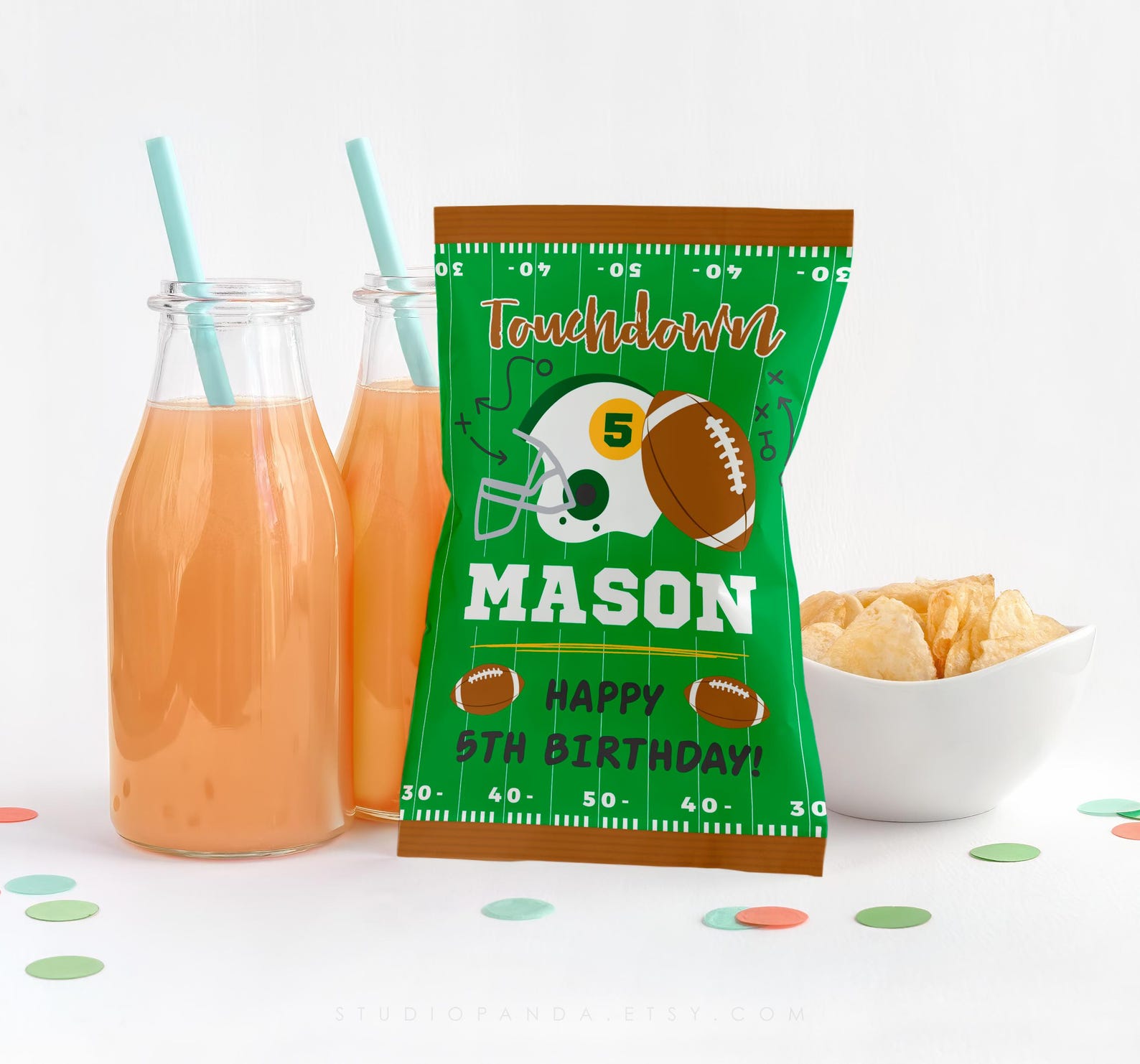 Touchdown Juice Football Juice Label, Personalized, Football Juice Pouch, Football ...