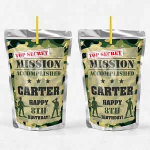 Soldier Juice Label, Personalized, Soldier Juice Pouch, Soldier Juice, Soldier Label, Soldier Water, Army Juice Label, Military COD, CM1