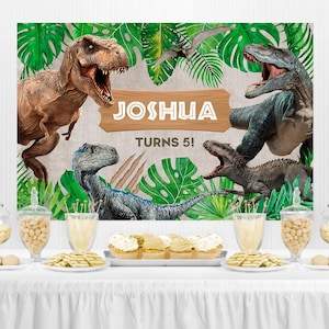 Dinosaur Backdrop, Personalized, Dinosaur Decoration, Dinosaur Poster, Dinosaur Banner, Dinosaur Sign, Dino, T-Rex, Three-Rex, DN2