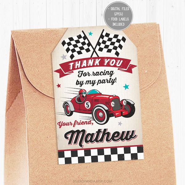 Retro Car Thank You Card Etsy