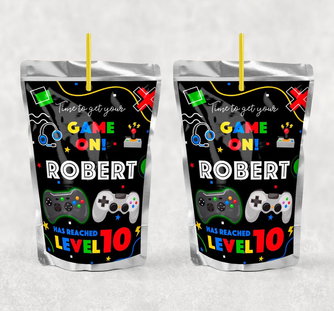Video Game Juice Label, Instant Download, Video Game Juice