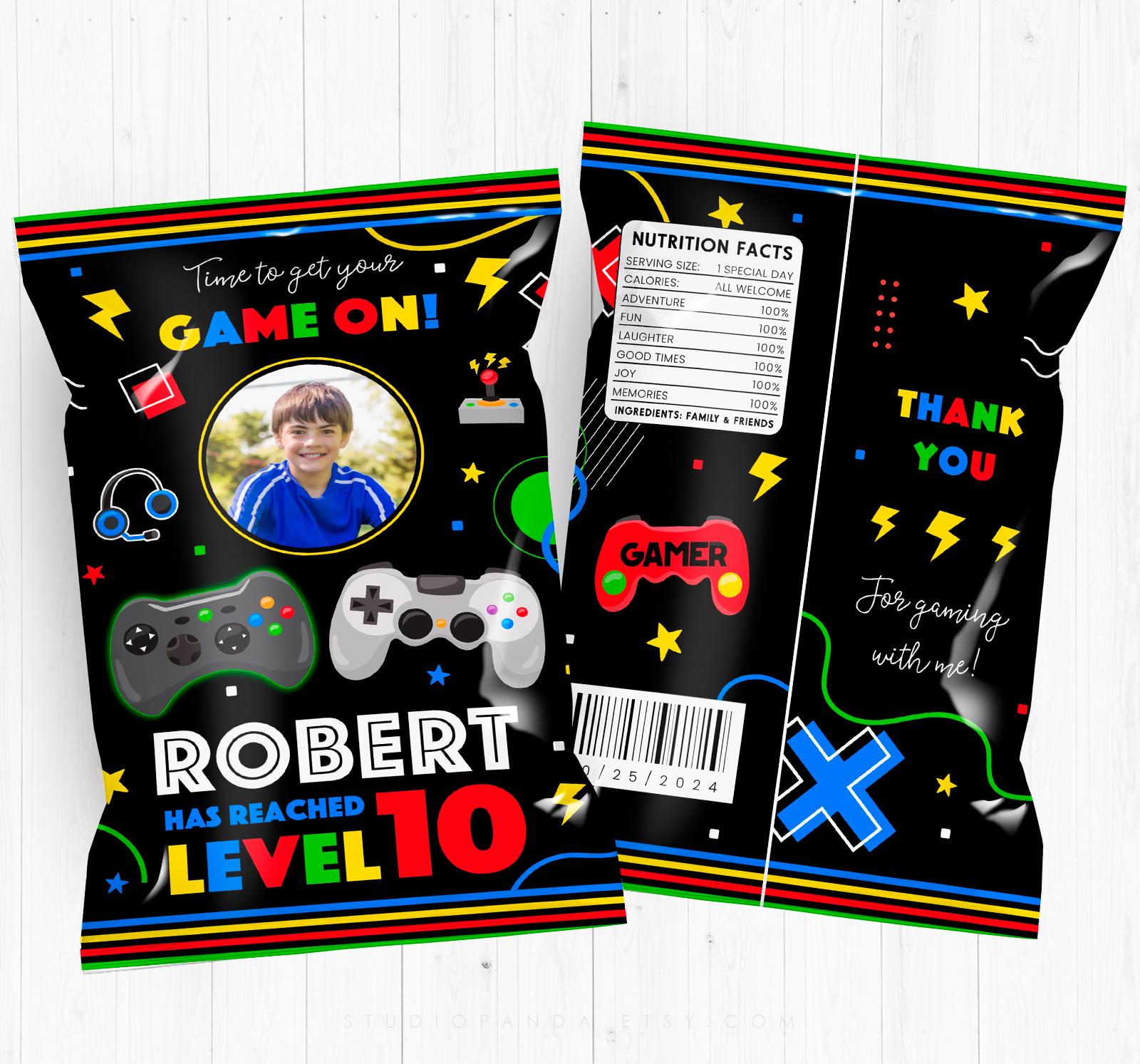Video Game Chip Bag With Photo, Personalized, Video Game Wrapper, Video Game Chips Gamer Potato Gamer Chips Gaming Arcade Game Truck VG1