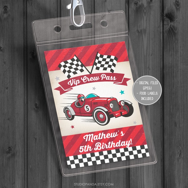 Race Car Vip Pass, Personalized, Car Ticker, Car Pass, Car Decor, Car Decoration, Vintage Car, Retro Car, Racing, Raceway, Two Fast