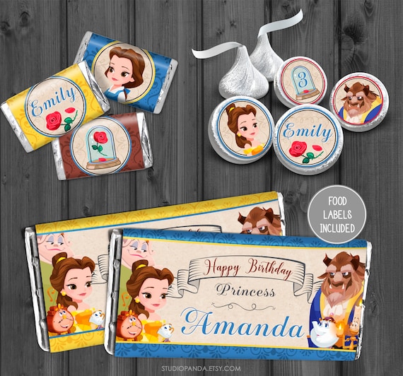Beauty and the Beast Candy Bar Wrappers Personalized Beauty - Etsy