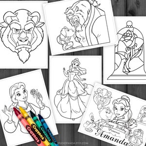 Beauty and the Beast Activity and Coloring Pages, Personalized, Beauty Bundle, Beauty Activity ...