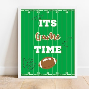 Fußball-Its-Game-Time-Schild, Sofort-Download, Fußball-Party, Fußball-Dekoration, Fußball-Schild, Fußball-Poster, Rugby-Schild, FT1