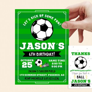 Soccer Invitation + Favor Tags, Instant Download, Soccer Party, Soccer Decoration, Soccer Birthday, Sports Invitation, Sports, Football SC1