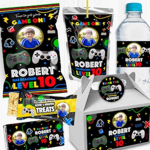 Videogamepakket met foto, gepersonaliseerd, videogamepakket, gamerdecoratie, gamerfeest, gamen, arcade, level up, gametruck, VG1