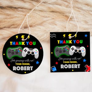 Videospiel-Tags, Sofortiger Download, Videospielkarte, Videospiel-Dankeschön-Karte, Gamer-Fun-Tag, Gaming, Arcade, Level Up, Game Truck, VG1