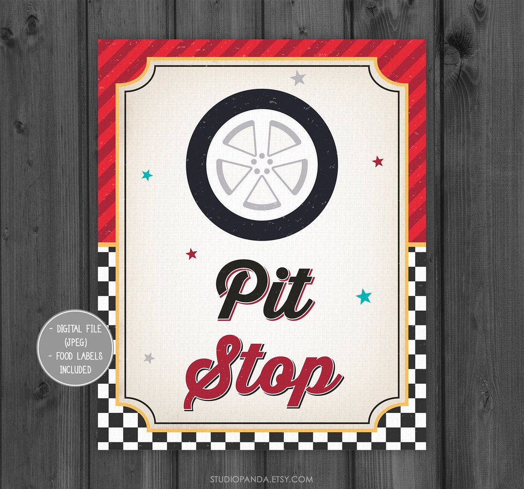 Pit Stop Sign Instant Download Race Car Sign Car - Etsy Australia