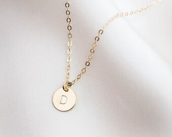 Gold Filled Initial Necklace / Tiny Initial Necklace Gold Filled / Dainty Gold Letter Necklace / Bridesmaid Necklace / Sterling Silver