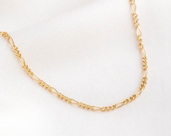 Gold Figaro Chain Necklace / Dainty Chain Necklace / Gold Filled Layering Necklace / Minimal Jewelry / Gift for Her / Everyday Necklace