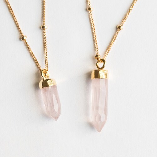 Rose Quartz Crystal Necklace 
