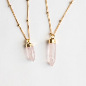 Rose Quartz Heart Necklace - Etsy