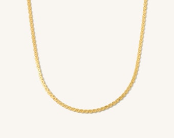 Serpentine Chain Necklace / Delicate Gold Filled Necklace / Gold Everyday Necklace / Vintage Chain / Bridesmaid Necklace / Gift