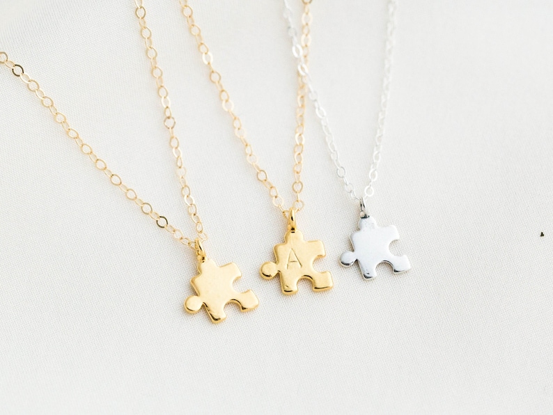 Gold Puzzle Necklace / Best Friend Necklace / Gold Puzzle Etsy