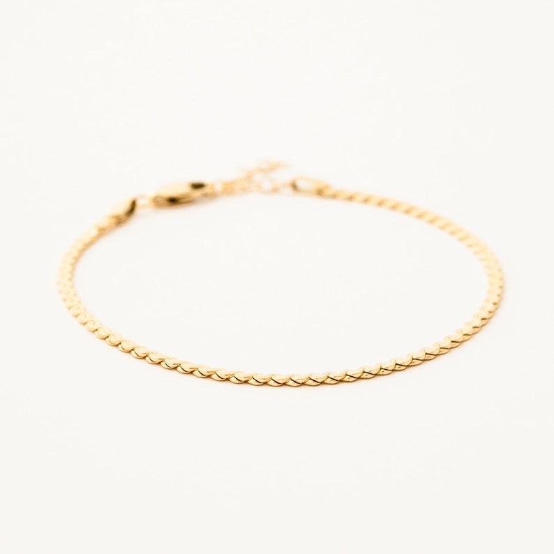 Serpentine Chain Bracelet / Delicate Gold Filled Bracelet / Gold Everyday Bracelet / Vintage Chain / Bridesmaid Bracelet / Gift image 4