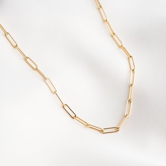 Large Link, Paperclip Chain, 14K Gold Fill, Sterling Silver, Layering  Necklace, Chunky, Link, Minimalist, Gold, Silver, Necklace, Paper Clip