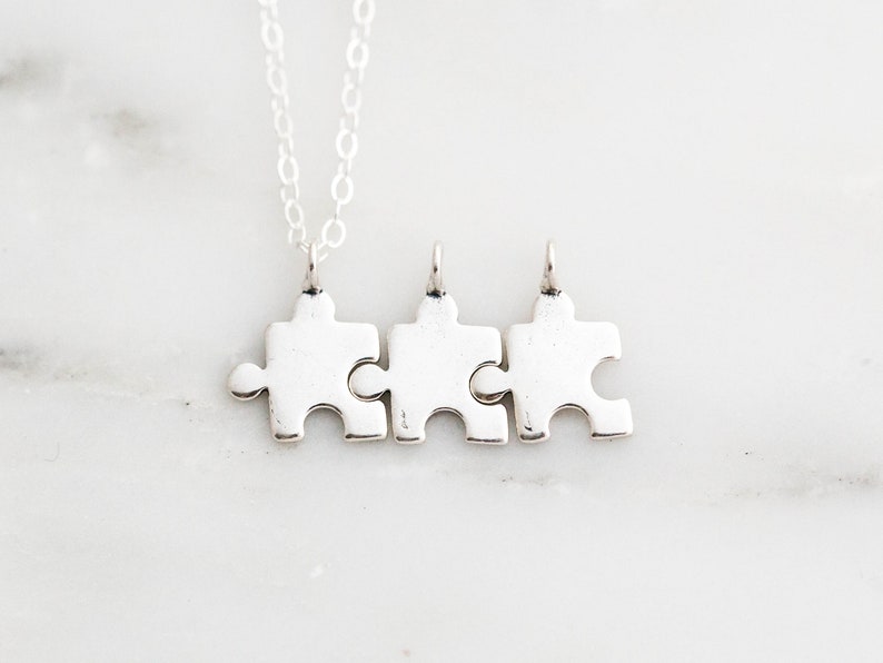 Gold Puzzle Necklace / Best Friend Necklace / Gold Puzzle Etsy