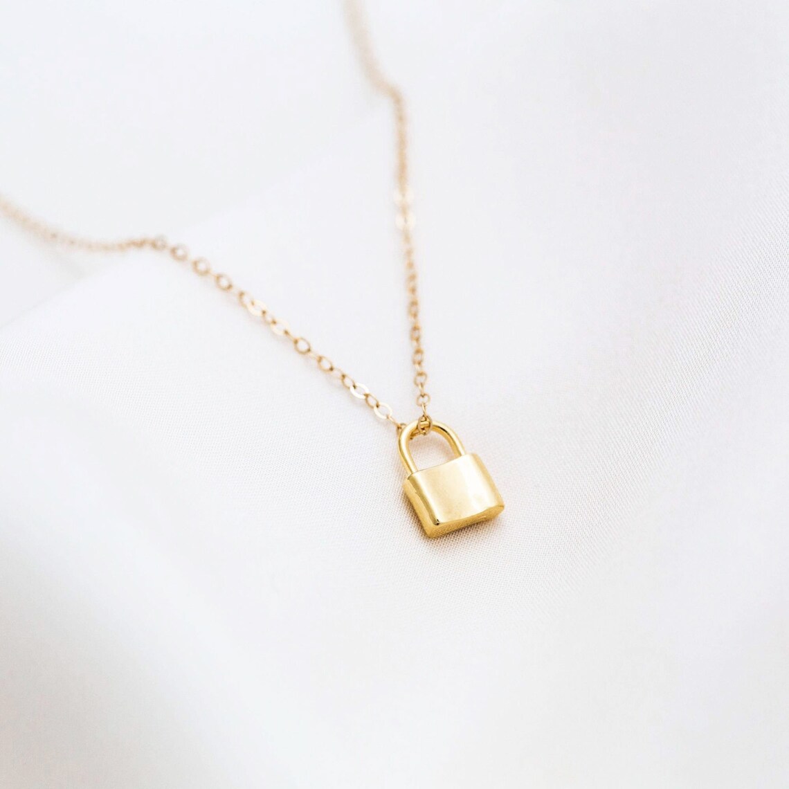 Sterling Silver Lock Necklace / Dainty Padlock Necklace / Love Etsy