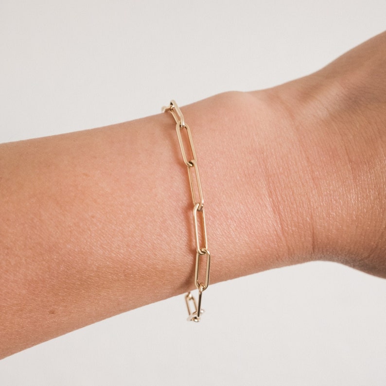 Paperclip Chain Bracelet / Gold Link Chain Bracelet / Silver Etsy