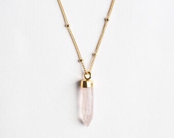 Rose Quartz Crystal Necklace 
