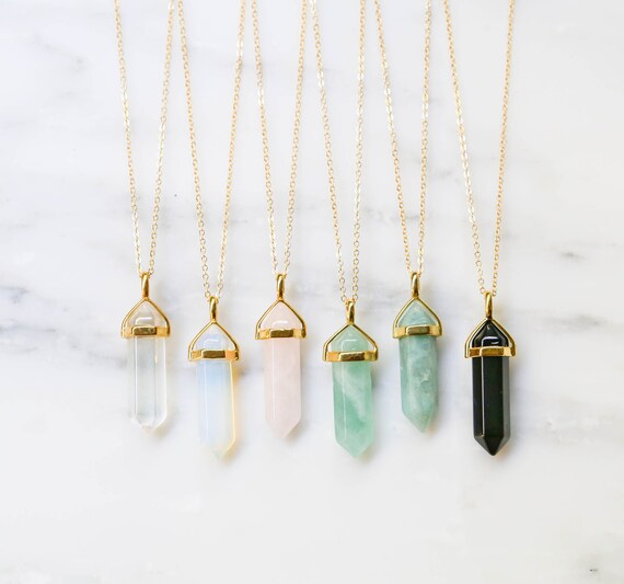 Hand Wired Point Black Onyx Gemstone Healing Point Chakra Pendant Necklace 18 Inches Jewelry Hazelsdiner Necklaces