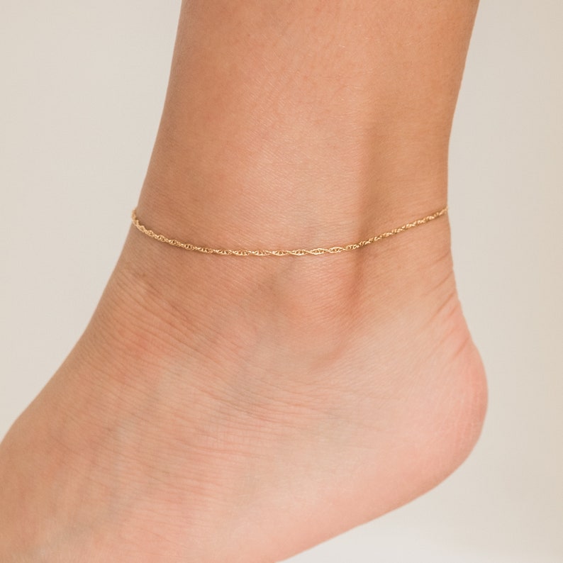 Dainty Gold Anklet / Delicate Anklet Chain / Simple Silver Etsy