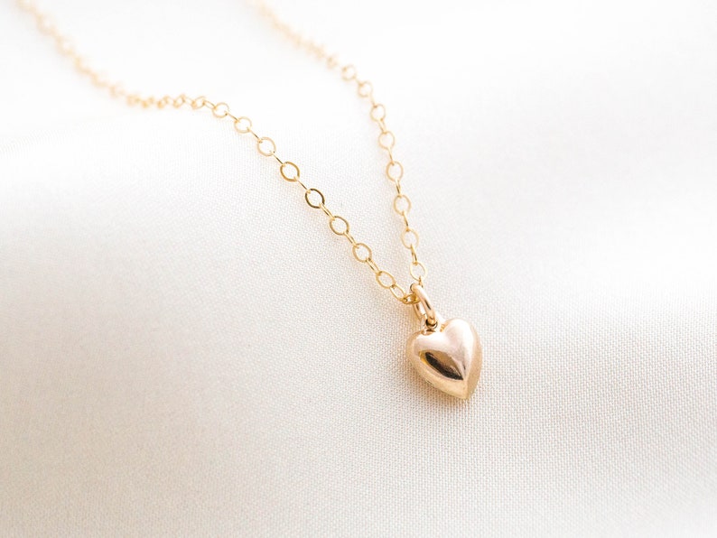 Dainty Gold Heart Necklace / Tiny Gold Filled Heart Necklace / Etsy