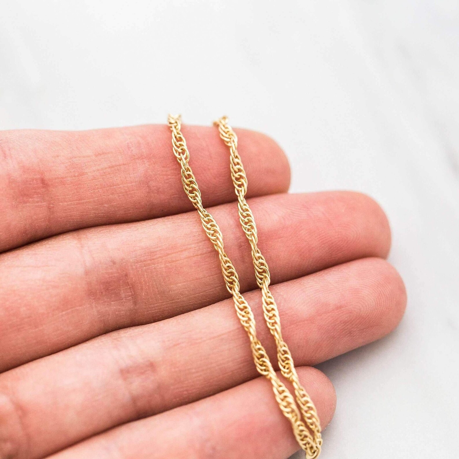 Gold Rope Necklace / Gold Filled Rope Chain Necklace / Dainty Etsy